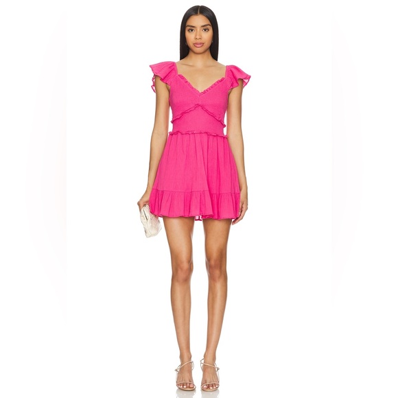 LoveShackFancy Dresses & Skirts - LoveShackFancy Ivella Dress Cotton Gauze Strawberry Moon Pink Size Small